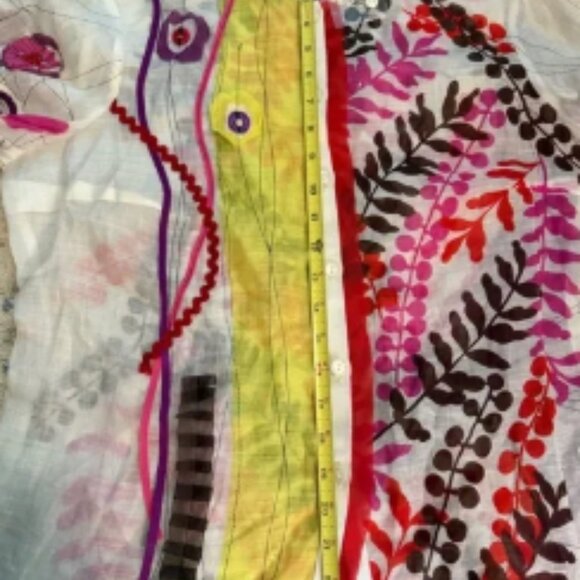 Anathea By PARAKIAN Colorful Button-Up Shirt 100% RAMIE SZ 44 made in Italy - Picture 10 of 10